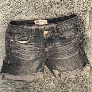 *RSQ Cuffed, Distressed Dark Denim Shorts Size 3 (Juniors)